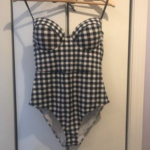 Nautical one piece bathing suit